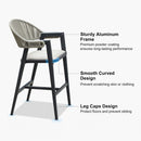 PURPLE LEAF Outdoor Bar Stool Counter Stools Rattan Bar Chair with Back Aluminum Modern Barstools for Patio Garden Kitchen
