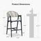 PURPLE LEAF Outdoor Bar Stool Counter Stools Rattan Bar Chair with Back Aluminum Modern Barstools for Patio Garden Kitchen
