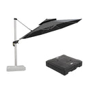 PURPLE LEAF Large Round Patio Cantilever Umbrella With Base for Deck, Pool, Backyard