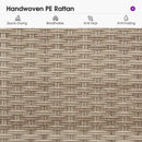 PURPLE LEAF Outdoor Bar Stools Set of 2 Backless Rattan Barstools with Saddle Seat and Footrest All Weather Aluminum Bar Chairs for Patio Kitchen Island Pool Balcony