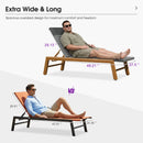 PURPLE LEAF Pool Oversized Lounge Chairs Rattan Aluminium Patio Chaise Lounge Outdoor Adjustable Recliner Finish Loungers Woven PE Sun Chairs for Poolside Deck Beach