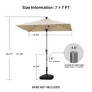 PURPLE LEAF Deluxe Aluminum Market Umbrella, Outdoor Table Umbrella for Patio, Porch