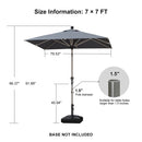 PURPLE LEAF Deluxe Aluminum Market Umbrella, Outdoor Table Umbrella for Patio, Porch