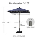 PURPLE LEAF Deluxe Aluminum Market Umbrella, Outdoor Table Umbrella for Patio, Porch