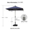 PURPLE LEAF Deluxe Aluminum Market Umbrella, Outdoor Table Umbrella for Patio, Porch