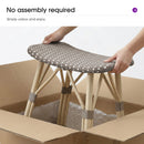 PURPLE LEAF Outdoor Bar Stools Set of 2 Backless Rattan Barstools with Saddle Seat and Footrest All Weather Aluminum Bar Chairs for Patio Kitchen Island Pool Balcony