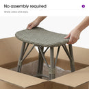PURPLE LEAF Outdoor Bar Stools Set of 2 Backless Rattan Barstools with Saddle Seat and Footrest All Weather Aluminum Bar Chairs for Patio Kitchen Island Pool Balcony