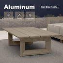 PURPLE LEAF Caesar Enclosed Patio Conversation Set with Khaki Cushion Pillows and Ottoman for Porch Garden