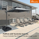 PURPLE LEAF SUNBRELLA Cantilever Umbrella Grey Aluminum Patio Umbrella