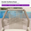 PURPLE LEAF Patio Bar Stools Counter Stools Outdoor Rattan Chairs with Back Modern Aluminum Woven Barstools for Garden Patio Kitchen Indoor