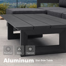 PURPLE LEAF Caesar Enclosed Patio Conversation Set with Grey Cushion Pillows and Ottoman for Porch Graden