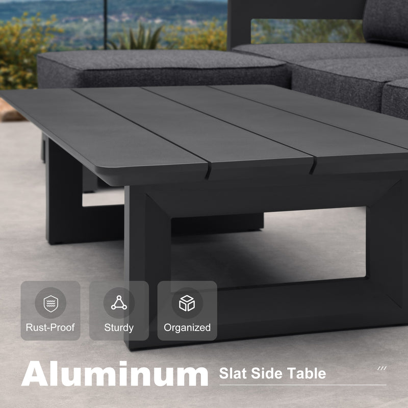 PURPLE LEAF Caesar Enclosed Patio Conversation Set with Grey Cushion Pillows and Ottoman for Porch Graden