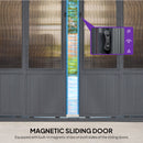 PURPLE LEAF Sunroom Hardtop Gazebo Solarium Grey Galvanized Steel Double Roof  All-Weather Aluminum Outdoor Screen House