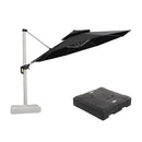 PURPLE LEAF Large Round Patio Cantilever Umbrella With Base for Deck, Pool, Backyard