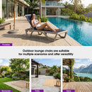 PURPLE LEAF Outdoor Chaise Lounge Chair Pool Lounge Chair with Champagne Aluminum Plastic Stackable Patio Lounge Chair for Poolside Sunbathing Beach Deck Yard