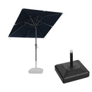 PURPLE LEAF Crank and Tilt Square Patio Table Umbrella with Base for Garden Porch