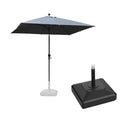 PURPLE LEAF Crank and Tilt Square Patio Table Umbrella with Base for Garden Porch