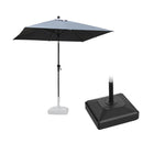 PURPLE LEAF Crank and Tilt Square Patio Table Umbrella with Base for Garden Porch