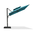 PURPLE LEAF Offset Cantilever Patio Umbrella with Charcoal Metal Frame, Vented Canopy for Yard Garden