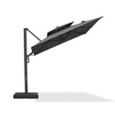 PURPLE LEAF Offset Cantilever Patio Umbrella with Charcoal Metal Frame, Vented Canopy for Yard Garden