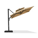 PURPLE LEAF Offset Cantilever Patio Umbrella with Charcoal Metal Frame, Vented Canopy for Yard Garden
