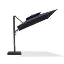 PURPLE LEAF Offset Cantilever Patio Umbrella with Charcoal Metal Frame, Vented Canopy for Yard Garden
