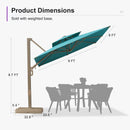 PURPLE LEAF Champagne Gold Cantilever Patio Umbrella with Base, Provence Series