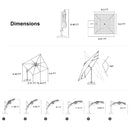 PURPLE LEAF UV Resistant Left-right Tilting Patio Umbrella Swivel Outdoor Umbrella