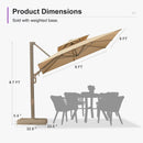 PURPLE LEAF Champagne Gold Cantilever Patio Umbrella with Base, Provence Series