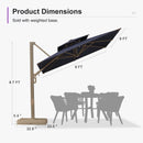 PURPLE LEAF Champagne Gold Cantilever Patio Umbrella with Base, Provence Series