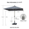 PURPLE LEAF Deluxe Aluminum Market Umbrella, Outdoor Table Umbrella for Patio, Porch