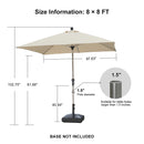 PURPLE LEAF Deluxe Aluminum Market Umbrella, Outdoor Table Umbrella for Patio, Porch