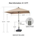 PURPLE LEAF Deluxe Aluminum Market Umbrella, Outdoor Table Umbrella for Patio, Porch