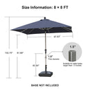 PURPLE LEAF Deluxe Aluminum Market Umbrella, Outdoor Table Umbrella for Patio, Porch
