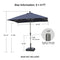 PURPLE LEAF Deluxe Aluminum Market Umbrella, Outdoor Table Umbrella for Patio, Porch