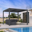 PURPLE LEAF Caesar Outdoor Louvered Pergola Patio Sun Shade Shelter with Adjustable Hardtop Patio Pergola Grey