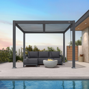 PURPLE LEAF Caesar Outdoor Louvered Pergola Patio Sun Shade Shelter with Adjustable Hardtop Patio Pergola Grey