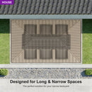 PURPLE LEAF Deck Gazebo Champagne Hardtop Metal Frame Double Roof with Curtains and Netting with Lights-clear