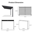 PURPLE LEAF Caesar Wall Mounted Louvered Pergola, All-Aluminum Patio Cover with Adjustable Roof, Hidden Gutter Drainage, Lean-to Pergola for Deck, Backyard, Porch, Dark Gray
