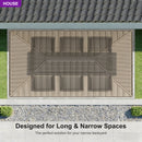 PURPLE LEAF Deck Gazebo Champagne Hardtop Metal Frame Double Roof with Curtains and Netting with Lights-clear