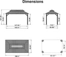 PURPLE LEAF Hardtop Gazebo Featuring Galvanized Steel Double Roof and Bronze Aluminum Frame with Curtains and Netting for Patio and Poolside