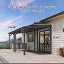 PURPLE LEAF Lean to Gazebo Metal Roof Patio Cover Built-in Drain Slots Wall Mounted Gazebo for Outdoor Extension