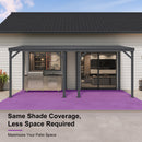 PURPLE LEAF Lean to Gazebo Metal Roof Patio Cover Built-in Drain Slots Wall Mounted Gazebo for Outdoor Extension