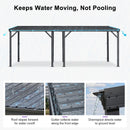 PURPLE LEAF Lean to Gazebo Metal Roof Patio Cover Built-in Drain Slots Wall Mounted Gazebo for Outdoor Extension