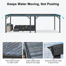 PURPLE LEAF Lean to Gazebo Metal Roof Patio Cover Built-in Drain Slots Wall Mounted Gazebo for Outdoor Extension