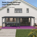 PURPLE LEAF Lean to Gazebo Metal Roof Patio Cover Built-in Drain Slots Wall Mounted Gazebo for Outdoor Extension