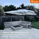 PURPLE LEAF SUNBRELLA Cantilever Umbrella Grey Aluminum Patio Umbrella