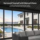 PURPLE LEAF Luxury Sunroom Solarium 360° Transparent Outdoor Living Room with Elegant Curtains Outdoor Gazebo with 4-Side Sliding Doors and Windows for Entertaining