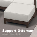 PURPLE LEAF Caesar Open-End Patio Conversation Set with Bronze Cushion Pillows and Ottoman for Modern Outdoor Deck