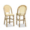 OPEN BOX I PURPLE LEAF French Counter Height Bar Height Stool Set of 2, Patio Bar Chairs with Back Rattan, French Bistro Set